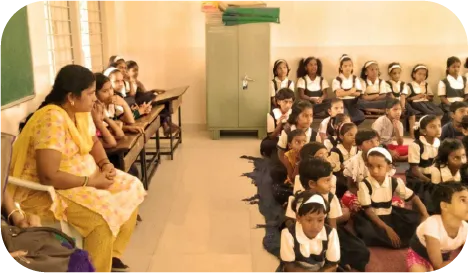 Students actively participating in a digital literacy workshop session